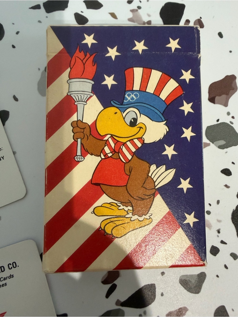 vintage card game commemorating the 1984 Summer Olympics in Los Angeles.